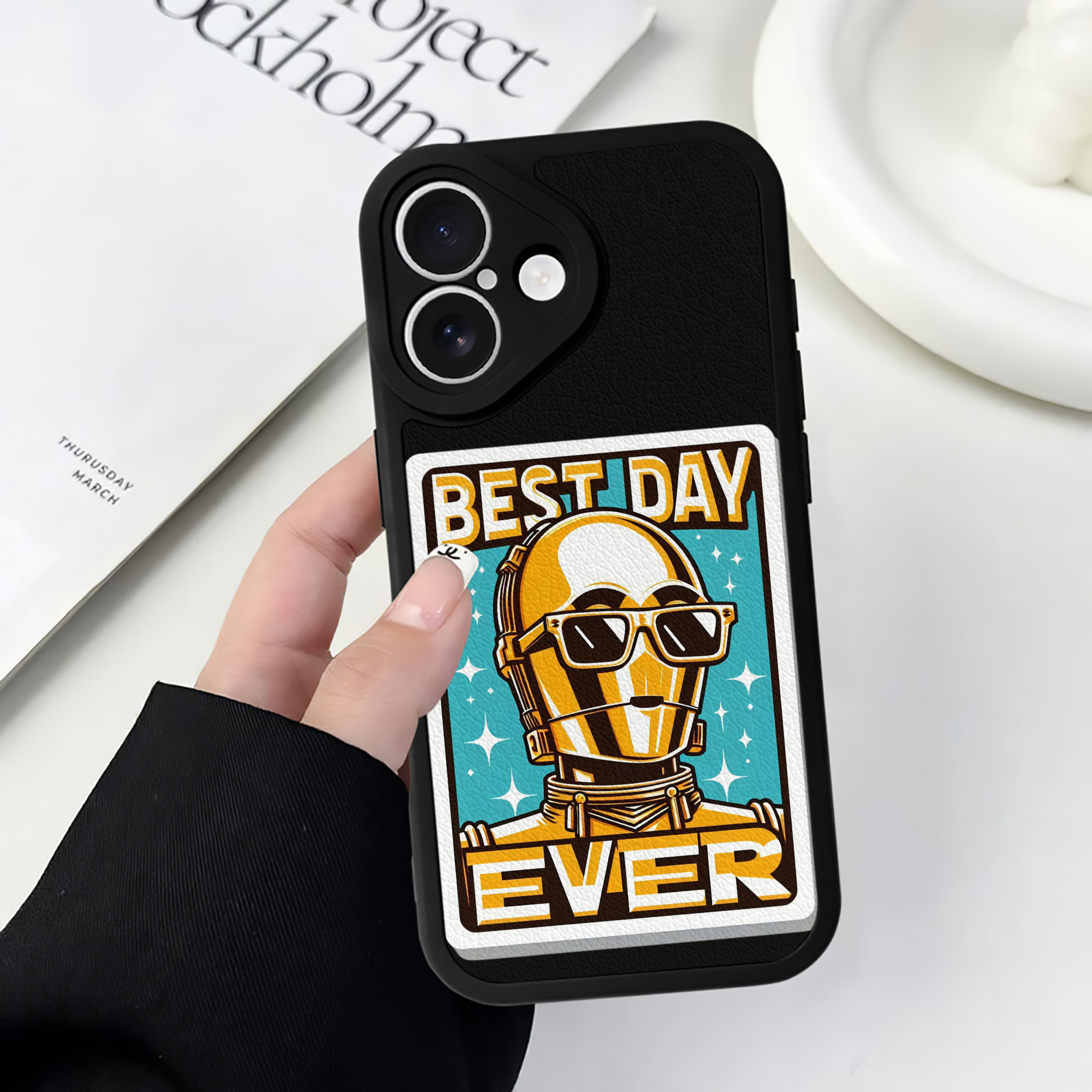 （画像用） スター・ウォーズ Star Wars 【iPhone 16シリーズ対応】シリコンスマホケース（レザー調） 材質：シリコン